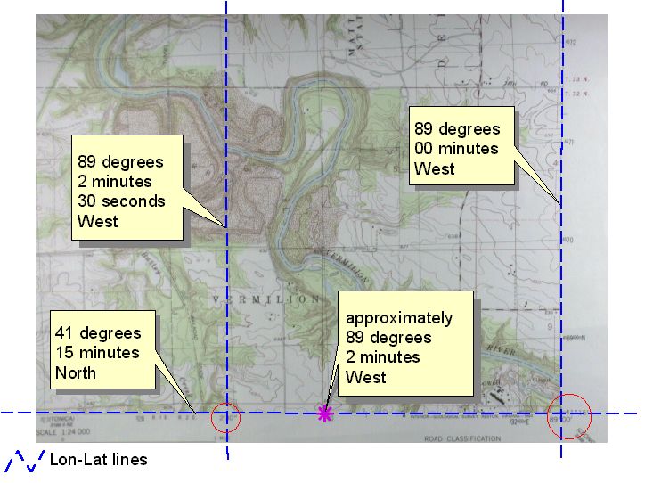 topographic map with longitude-latitude features highlighted